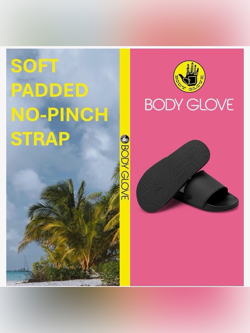 NWT Body Glove Kids Comfort Slide Adjustable Sandals Black Size S 12/13 - Picture 3 of 5